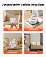 Wood Chain Link Decor, 3 Link, Hand Carved Wooden Knot Decor, Coffee Table Decoration Modern Shelf Accents, Decorative Objects For Home Living Room Bedroom Entryway Farmhouse Bookshelf, White - decorative item