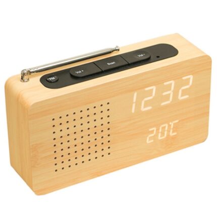 Led Digital Wood Clock Radio Alarm Clock - wooden decor