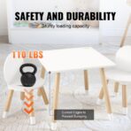 Kids Table And 2 Chairs Set, Toddler Table And Chair Set, Children Multi-Activity Table For Art, Craft, Reading, Learning, 1 Table And 2 Chairs - wooden decor