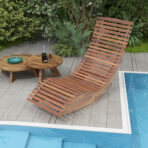 Outdoor Acacia Wood Rocking Chair With Widened Slatted Seat And High Back - wood furniture