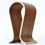 Curved wooden headphone rack - home decor