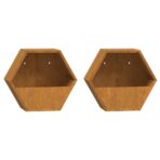 Wall Planter 2 pcs. Rusty Corten Steel 30x - home styling