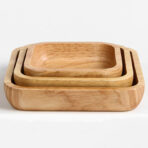 Japanese rubber wood square plate - home styling