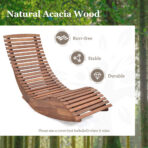 Outdoor Acacia Wood Rocking Chair With Widened Slatted Seat And High Back - furniture design