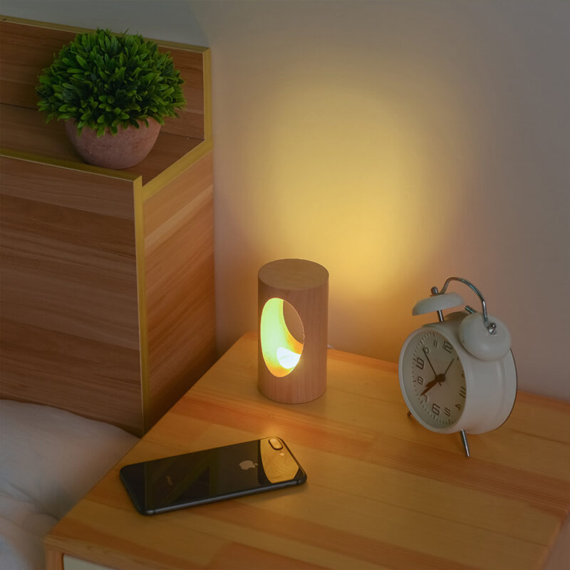 Solid wood LED reading lamp - interior decor