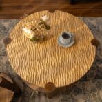 Round Coffee Table With Solid Wood For Living Room, 2-Tier Round Coffee Table With Storage Shelf, Mid Century Modern Coffee Table , Home Small Space, Easy Assembly - dining furniture