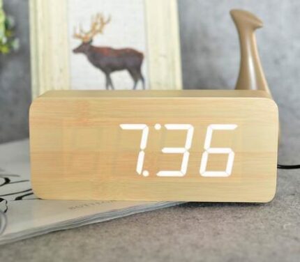 Wooden alarm clock - wooden decor