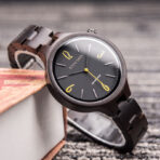 Wooden luminous quartz watch - interior decor