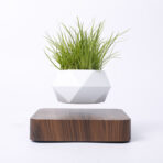 Magnetic Levitation Polygonal Wood Grain Potted Plant - furniture piece