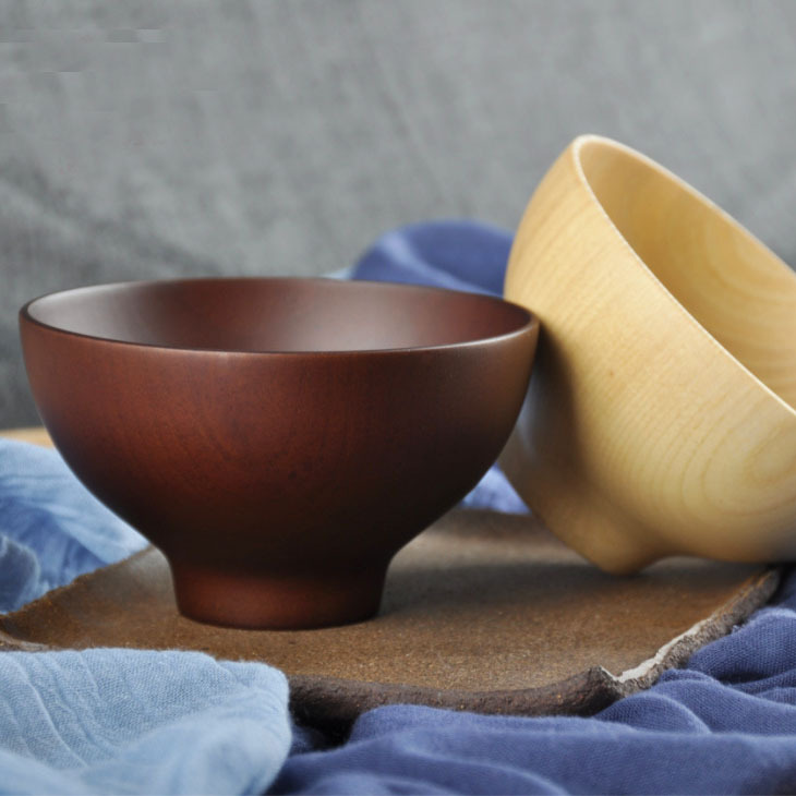 Japanese Jujube Wooden Bowl Wooden Rice Bowl Soup Bowl - decorative item
