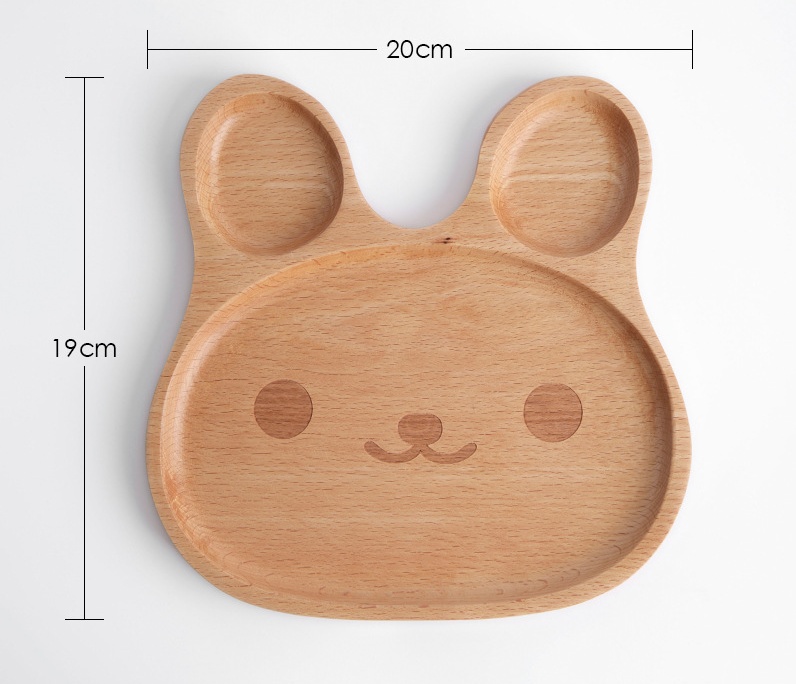 Wooden Plate Creative Tableware Beech Cartoon Rabbit Wooden Meal Plate - modern furniture