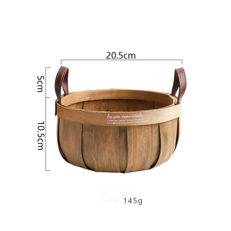 Hand-woven Wood Chip Storage Basket Storage - interior decor