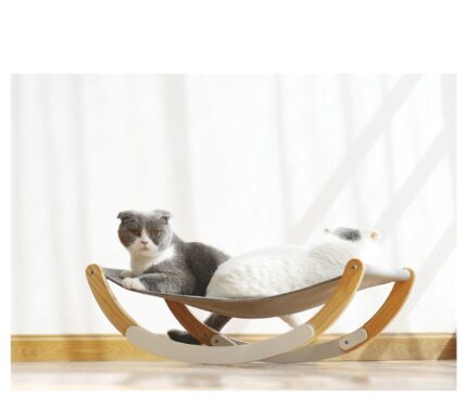 Solid Wood Cat Rocking Hammock Dual Purpose - wood furniture