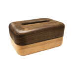 Solid Wood Paper Box Light LuxuryCreative Black Walnut TenonPaper Box OfficeLiving Room Kitchen Dining Table Tissue Box - natural wood