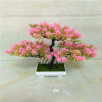 Podium Plastic Decorative Flowers - natural wood