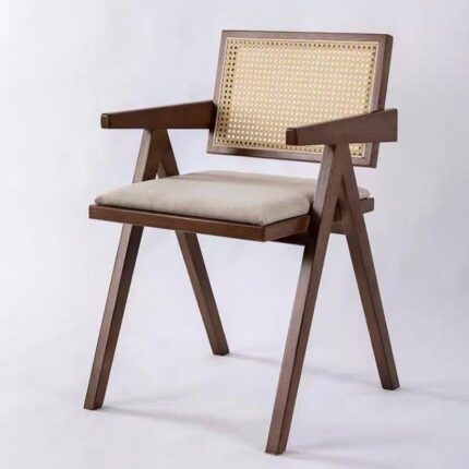 Nordic Solid Wood Rattan Chair Balcony Home - interior decor