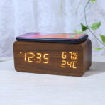 Smart Wireless Charging Wooden Alarm Clock Creative Wooden - handcrafted wood