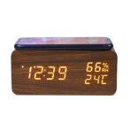 Smart Wireless Charging Wooden Alarm Clock Creative Wooden - bedroom furniture