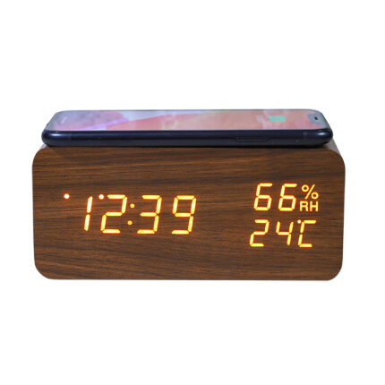 Smart Wireless Charging Wooden Alarm Clock Creative Wooden - bedroom furniture