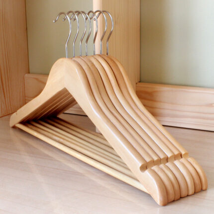 Retro solid wood hanger wooden clothing hanger - interior design