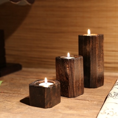 Solid wood candle holder - furniture piece