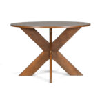 Round Dining Table Modern Farmhouse Kitchen Table, Cherry - interior decor