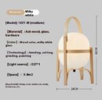 Solid Wood Designer Basket Glass Floor Lamp - rustic wood