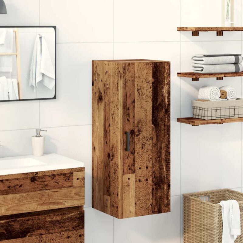 wall cabinet, reclaimed wood look, 34.5x wood-based material; wall cabinet, Artisan oak - wood furniture