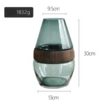 Log Solid Wood Transparent Glass Vase - home styling