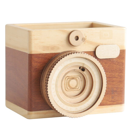 Wooden camera pen holder - furniture piece