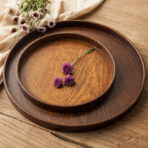 Solid wood round tray - modern furniture
