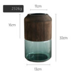 Log Solid Wood Transparent Glass Vase - modern furniture
