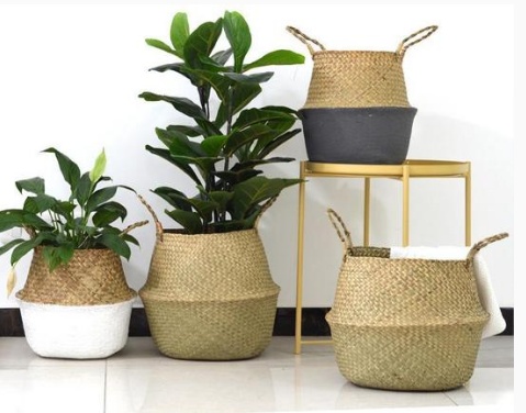 Wicker Foldable Planter Basket - dining furniture