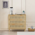 3 Drawers Rattan Storage Cabinet Rattan Drawer - decorative item