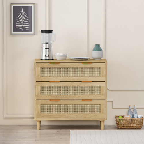 3 Drawers Rattan Storage Cabinet Rattan Drawer - decorative item