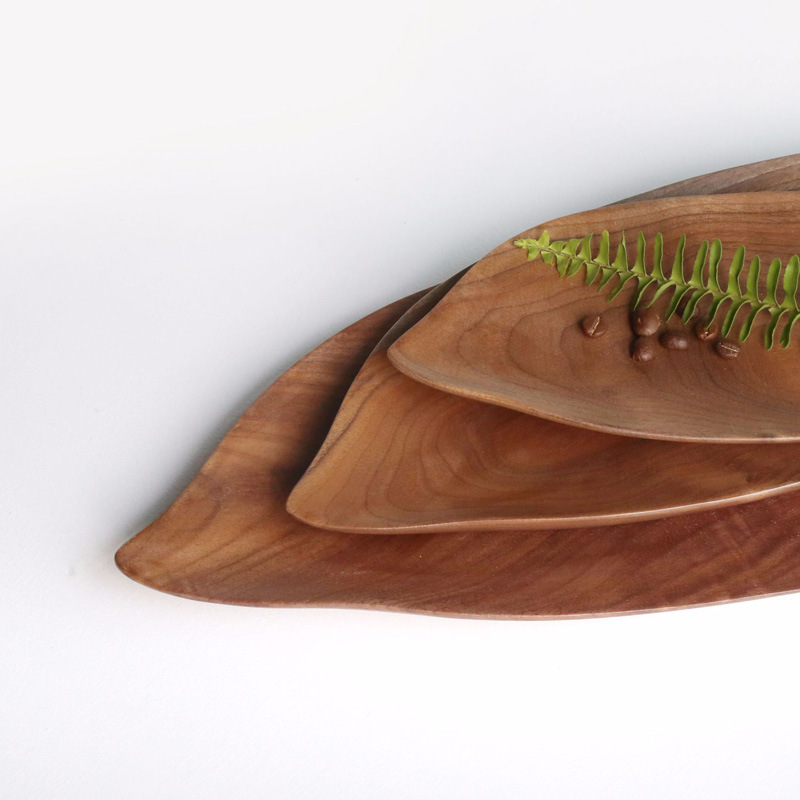 Wooden saucer fruit tray - handcrafted wood