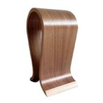 Curved wooden headphone rack - interior design