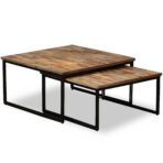 Nesting Table Coffee Table Set, 2-Piece, Recycled Solid Teak - interior decor