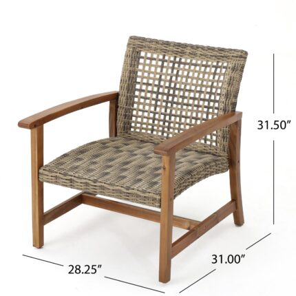 HAMPTON WOOD WICKER CLUB CHAIR - interior decor