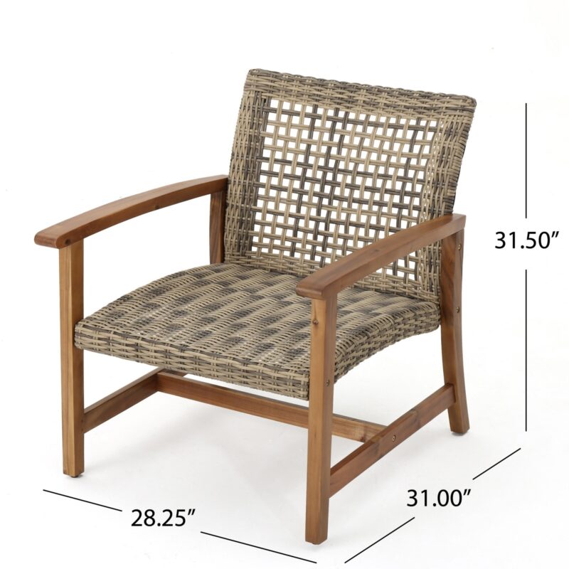 HAMPTON WOOD WICKER CLUB CHAIR - interior decor