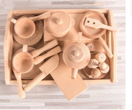 Wooden children's kitchen toys - living room furniture