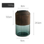Log Solid Wood Transparent Glass Vase - interior decor