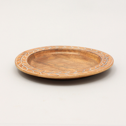 Handcrafted Wood Charger Plate Wooden Dinning Placemat Artisan Wood Tableware - home accessories