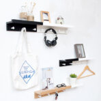 Creative word partition shelf wall hanging wall solid wood hook rack wall shelf - wood furniture