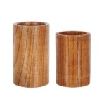 Solid Wood Chopsticks Tube Round Cage Home - handcrafted wood