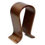 Curved wooden headphone rack - wooden decor
