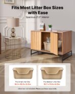 Cat Litter Box Enclosure Furniture, 31.5 In Hidden Litter Box Cabinet With Scratch Pad & Storage, Waterproof Cat Washroom End Table Cat House, Fit Most Of Litterbox, For Bedroom Living Room - furniture design