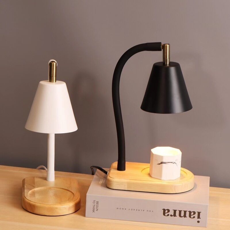 Simple Solid Wood Base Aromatherapy Wax Melting Lamp - home accessories