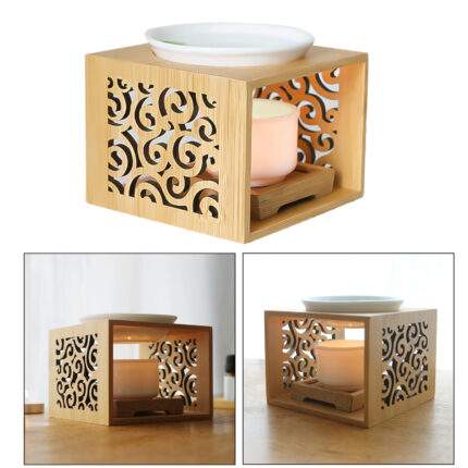 Aromatherapy Lamp Essential Oil Bamboo Wood Candle Holder - wooden craft