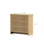 4 Drawer Rattan Cabinet, Suitable For Bedroom, Living Room, Dining Room, Hallway, Easy To Assemble - wooden decor